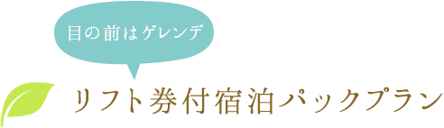 目の前はゲレンデ リフト券付宿泊パックプラン
